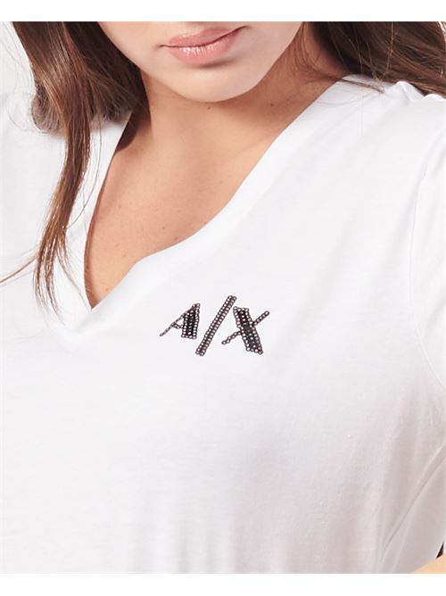 T-shirt femme Armani Exchange avec col en V ARMANI EXCHANGE | XW000059-AF10354U0002